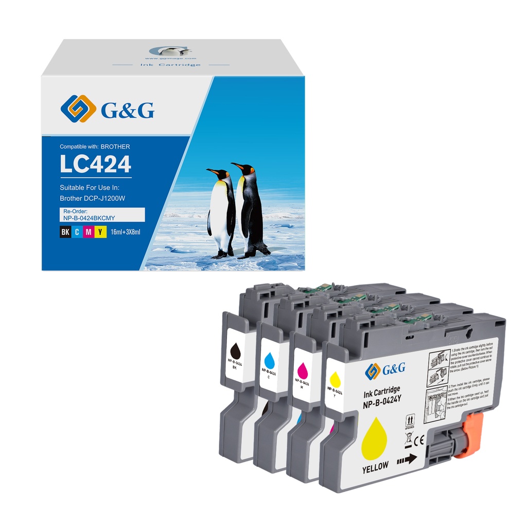 G&G Compatible Brother LC424 Inkjet Cartridge BK/C/M/Y