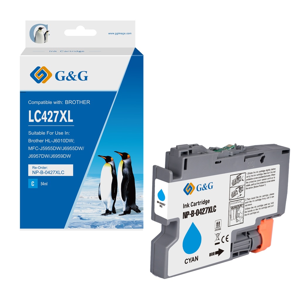 G&G Compatible Brother LC427XLC Inkjet Cartridge Cyan