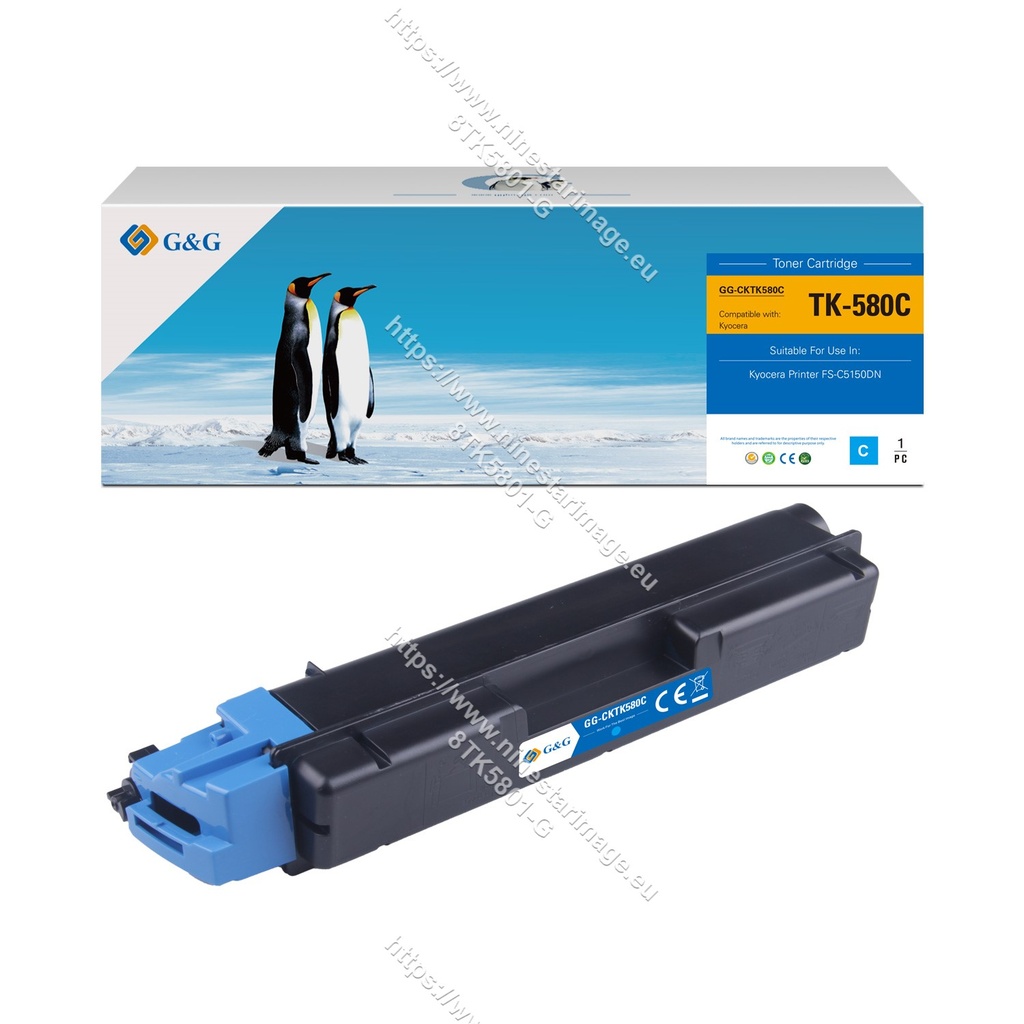 G&G Compatible Kyocera TK-580C Toner Cyan