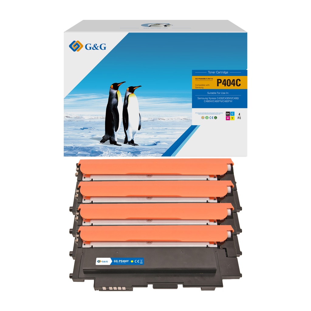 G&G Compatible Samsung CLT-K404S/CLT-C404S/CLT-M404S/CLT-Y404S Toner Black/Cyan/Magenta/Yellow