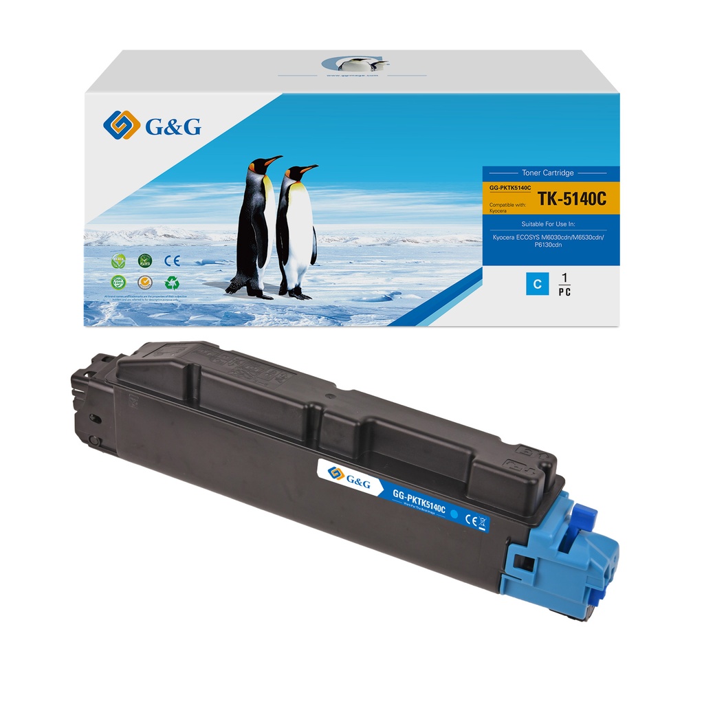 G&G Compatible Kyocera TK5140C Toner Cyan