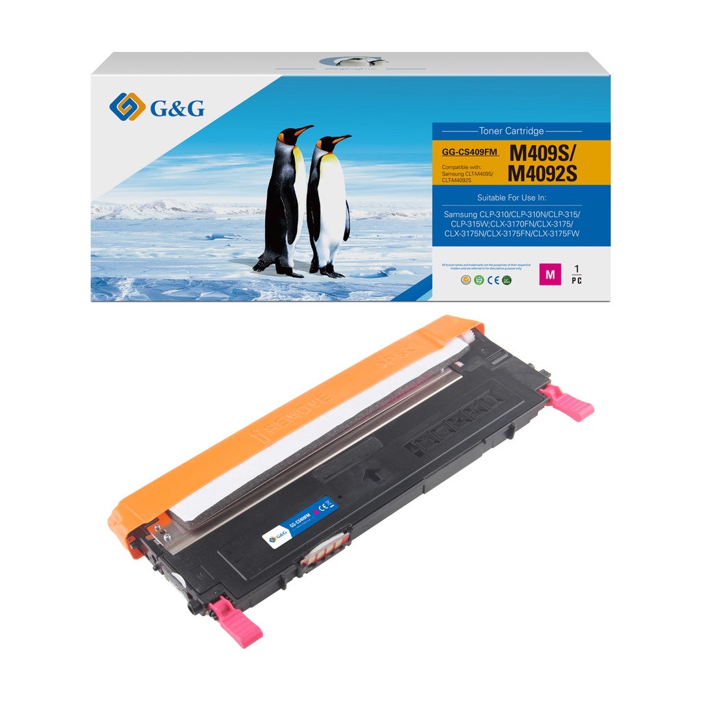 【202602下架 No Restock产品无库存无来货】G&G Remanufactured Samsung CLT-M409S/CLT-M4092S Toner Magenta[No Restock]
