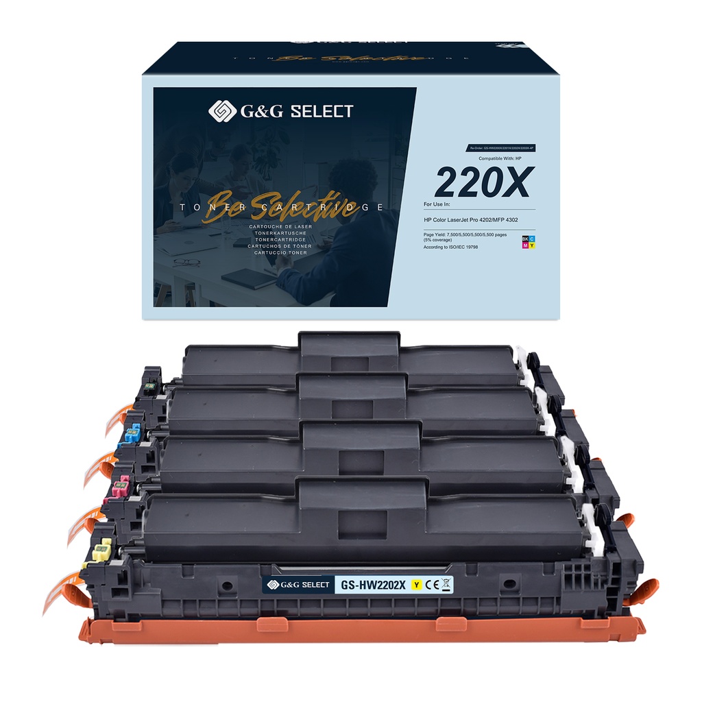 G&G Select Compatible HP W2200X/W2201X/W2203X/W2202X Toner Black/Cyan/Magenta/Yellow