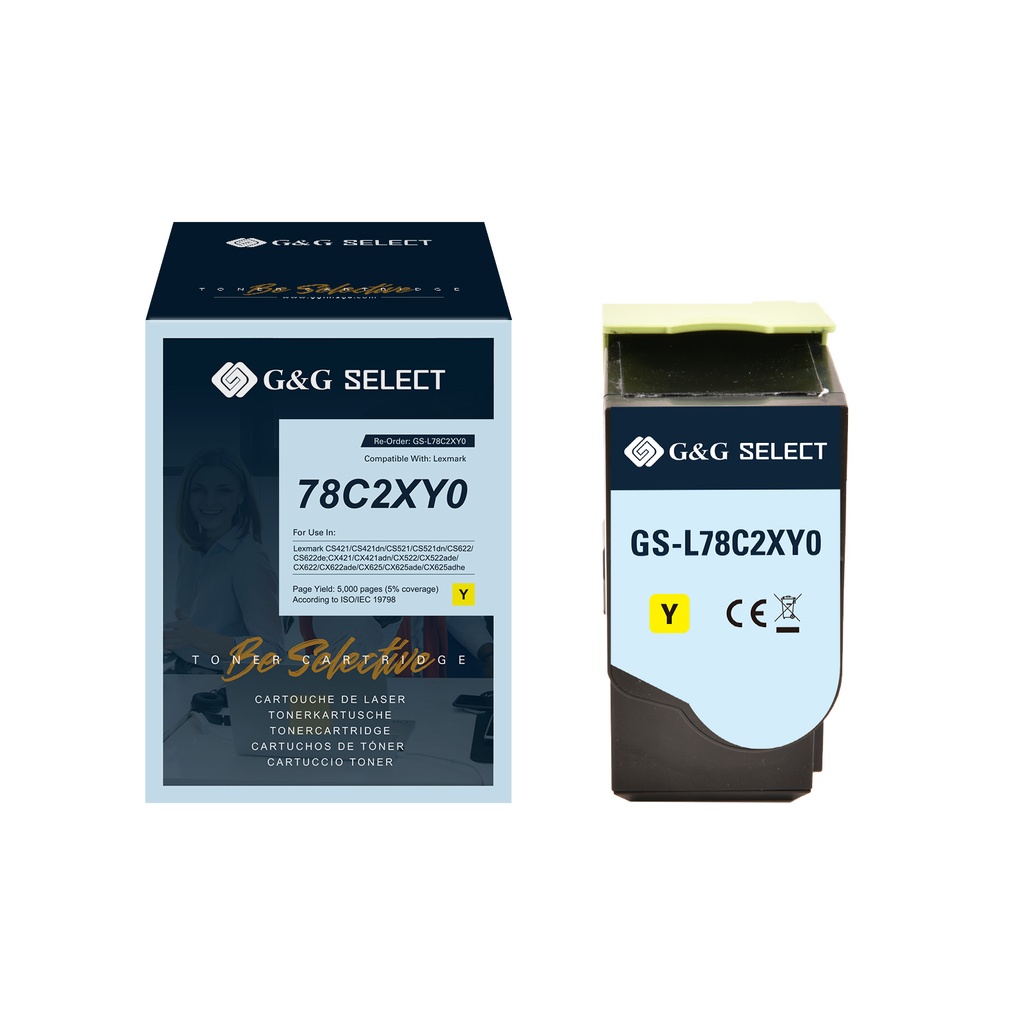 G&G Select Remanufactured Lexmark 78C2XY0  Toner Yellow