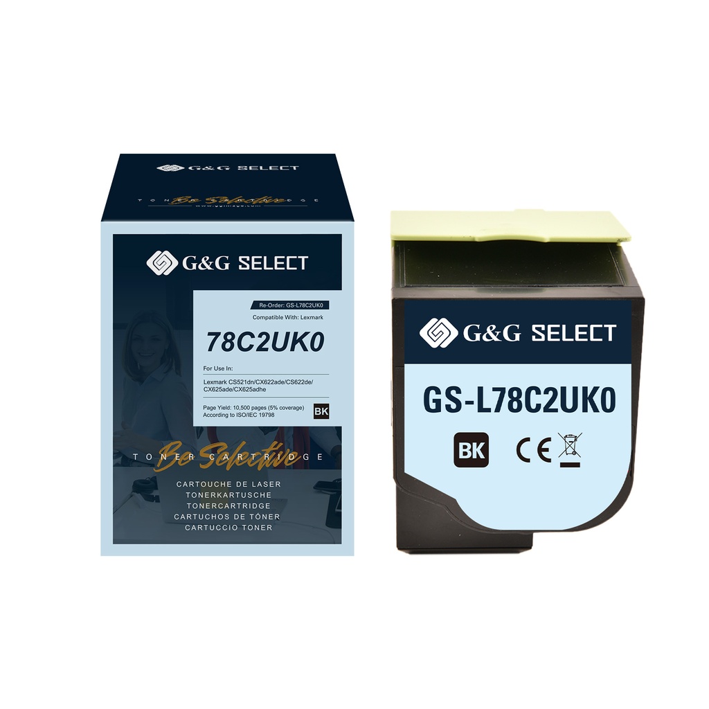 G&G Select Remanufactured Lexmark 78C2UK0  Toner Black