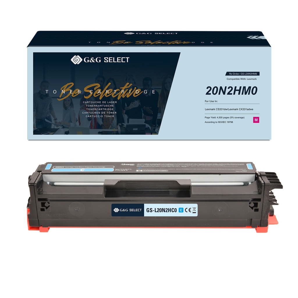 G&G Select Remanufactured Lexmark 20N2HC0 Toner Cyan