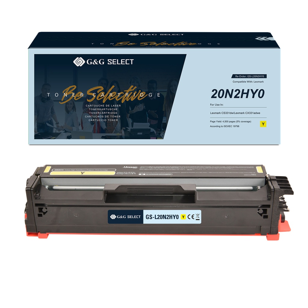 G&G Select Remanufactured Lexmark 20N2HY0 Toner Yellow