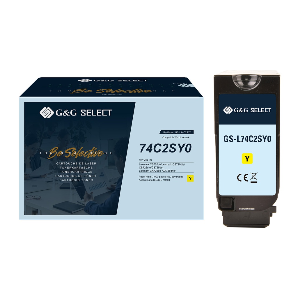 G&G Select Remanufactured Lexmark 74C2SY0 Toner Yellow