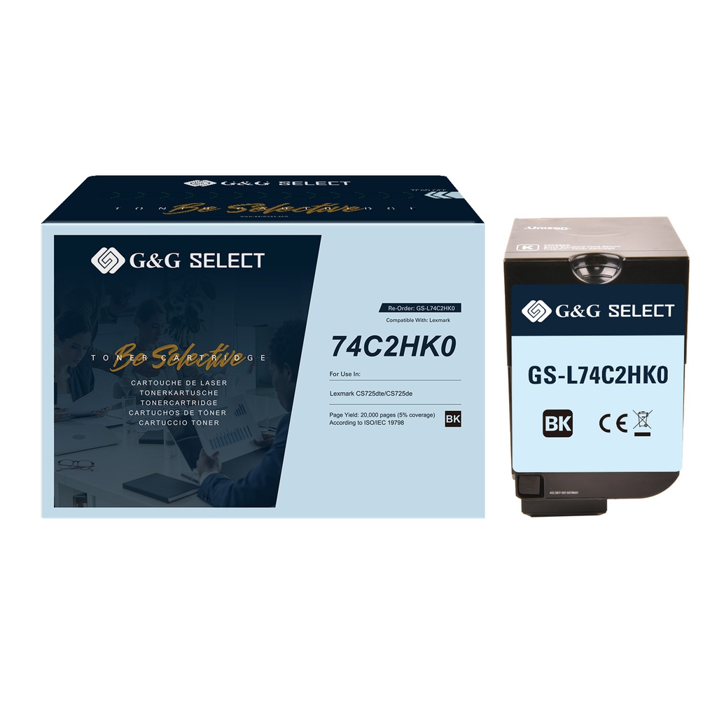 G&G Select Remanufactured Lexmark 74C2HK0 Toner Black