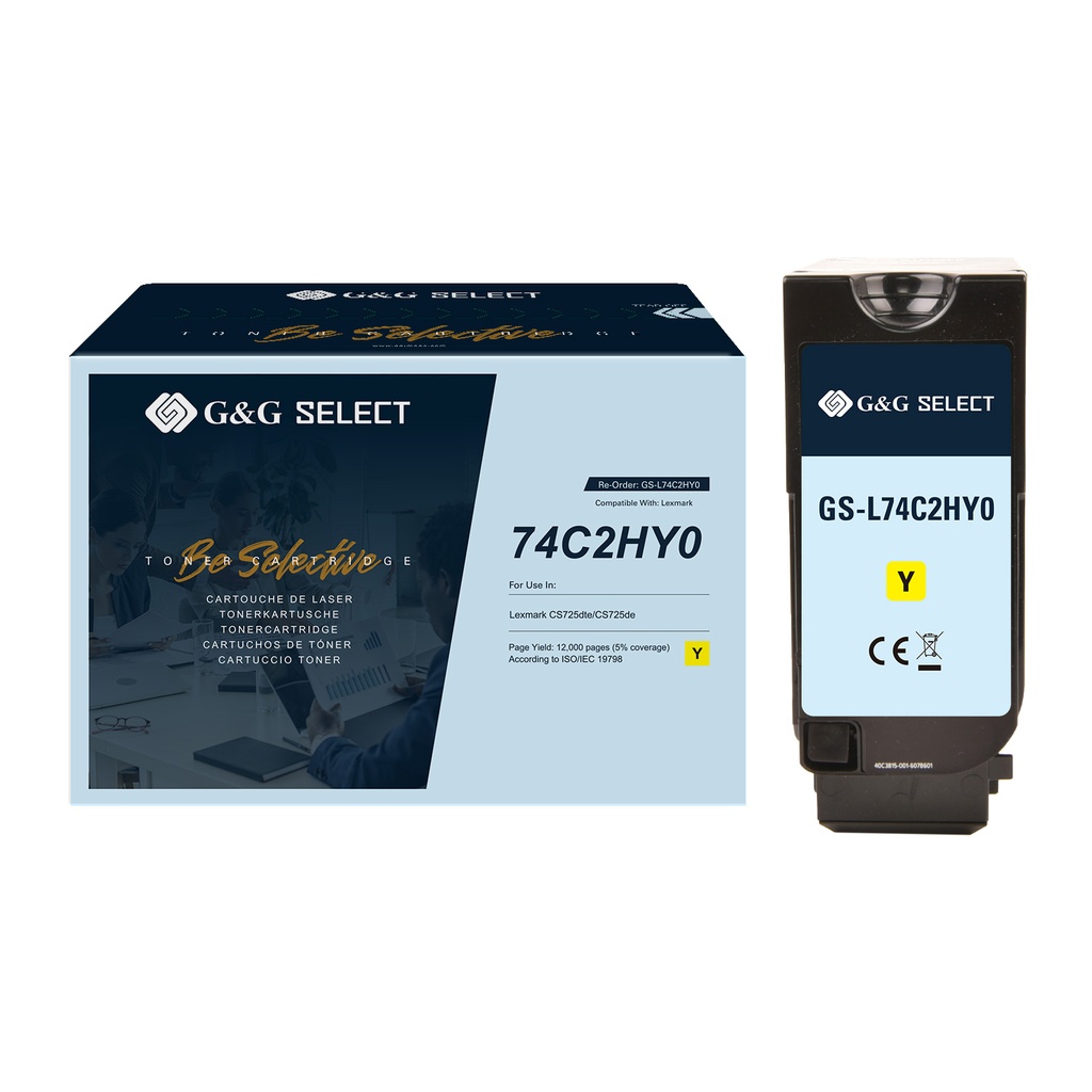 G&G Select Remanufactured Lexmark 74C2HY0 Toner Yellow