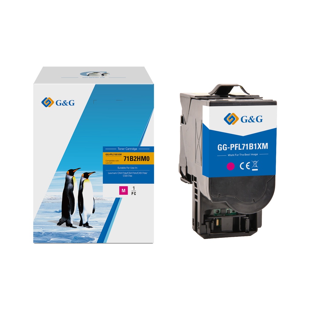 G&G Compatible Lexmark 71B5HM0/71B4HM0/71B1HM0/71B2HM0 Toner Magenta