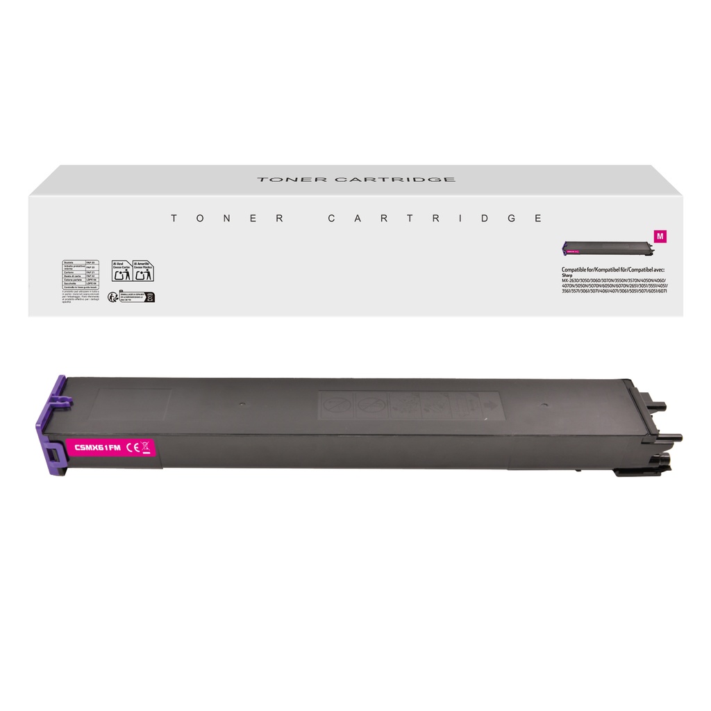White Box Remanufactured Sharp MX-61GTMA Toner Magenta