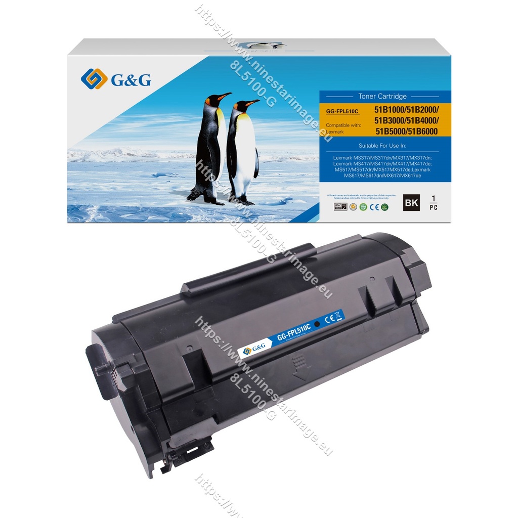 G&G Compatible Lexmark 51B1000/51B2000/51B3000/51B4000/51B5000/51B6000 Toner Mono