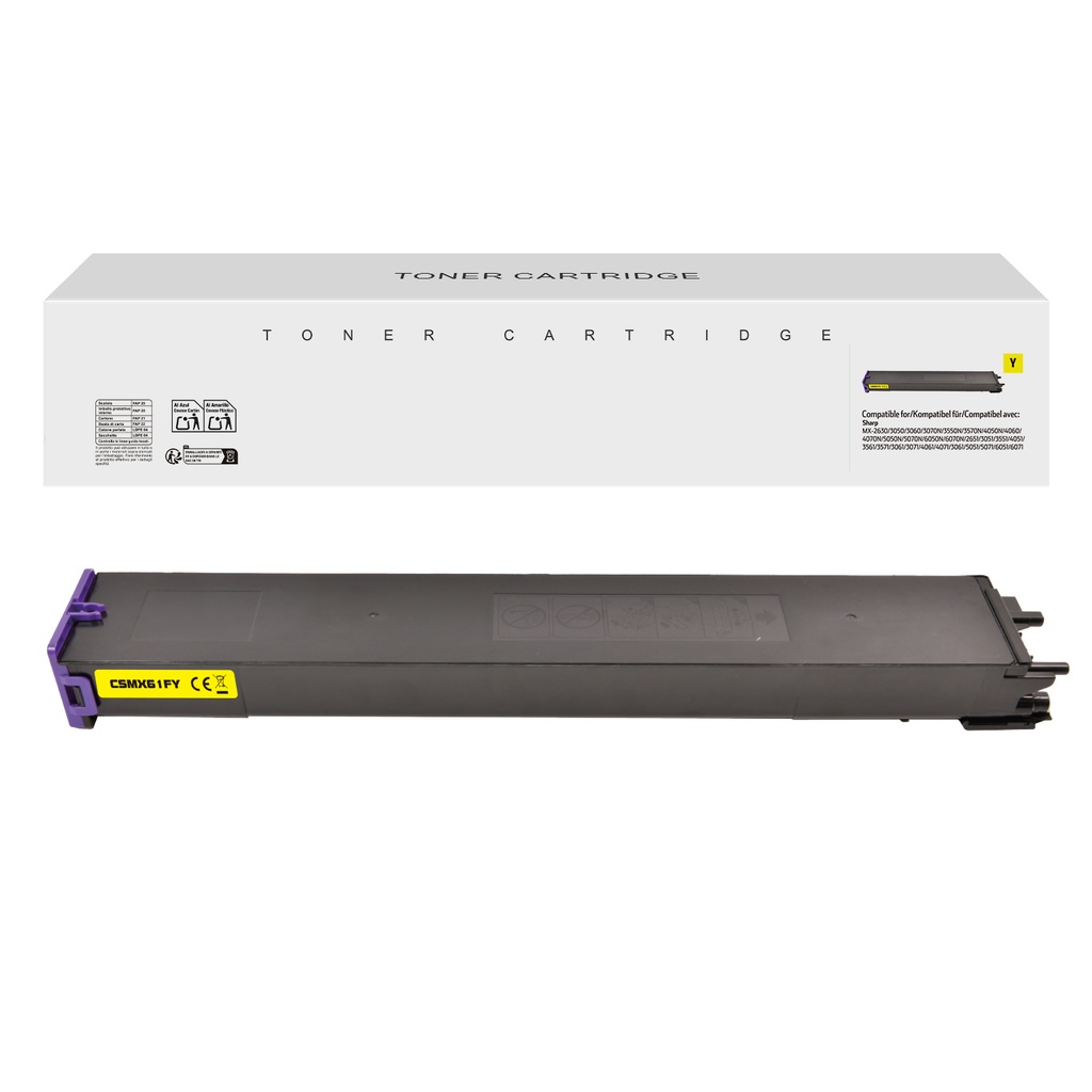 White Box Remanufactured Sharp MX-61GTYA Toner Yellow