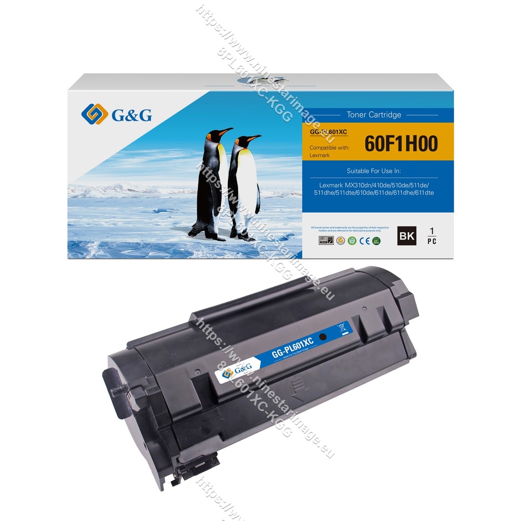 G&G Compatible Lexmark 60F1H00/60F4H00/60F2H00/60F6H00/60F5H00/60F0HA0/60FBH00/60F3H00/60F5H0E Toner Mono