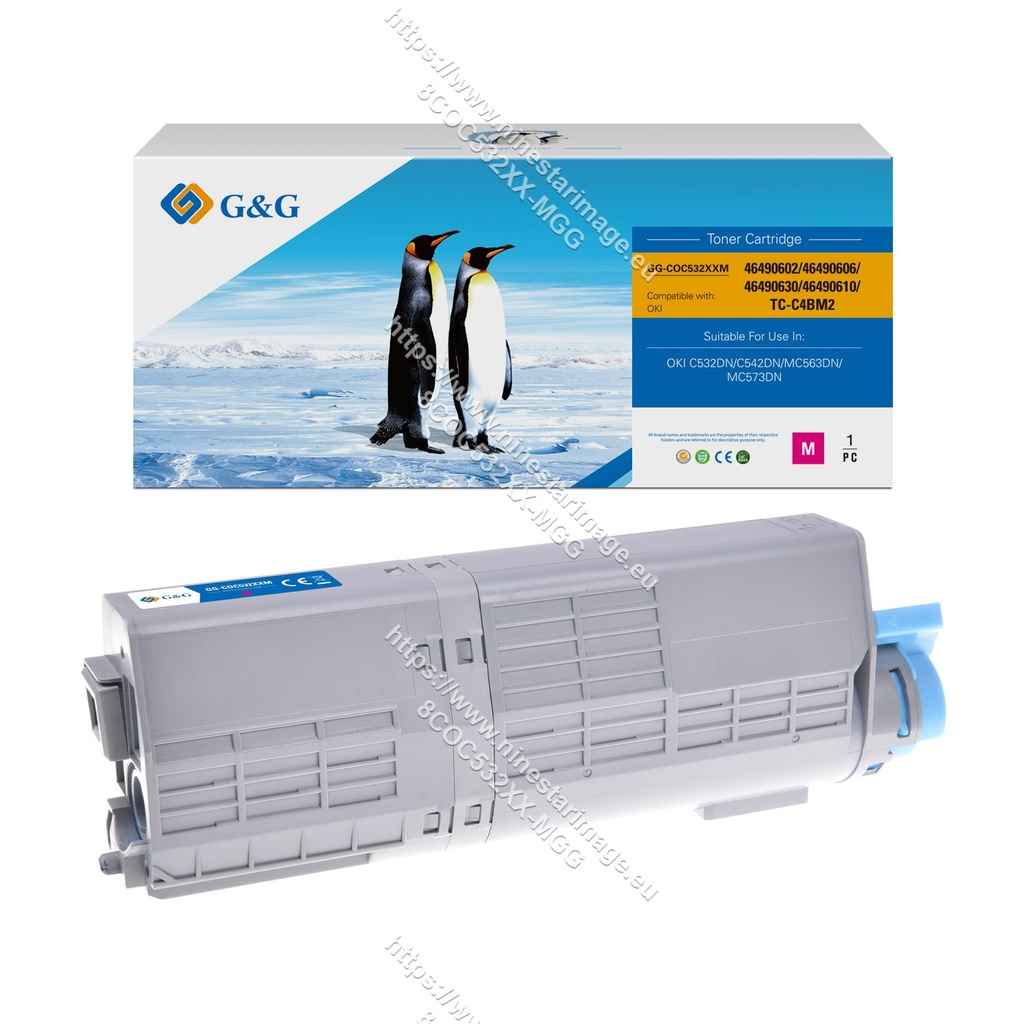 G&G Compatible OKI 46490602/46490606/46490630/46490610/TC-C4BM2 Toner Magenta
