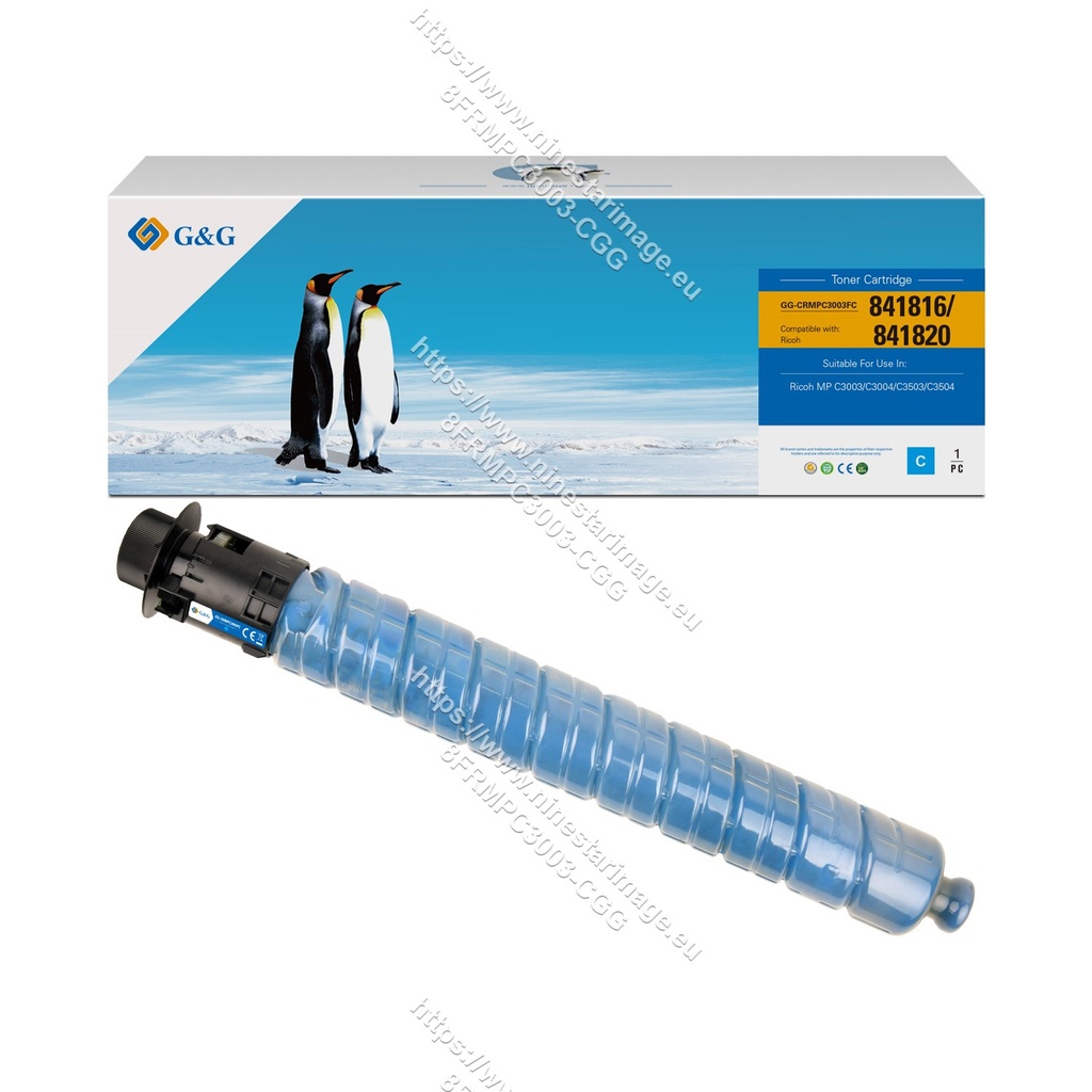 G&G Remanufactured Ricoh 841816/841820 Toner Cyan
