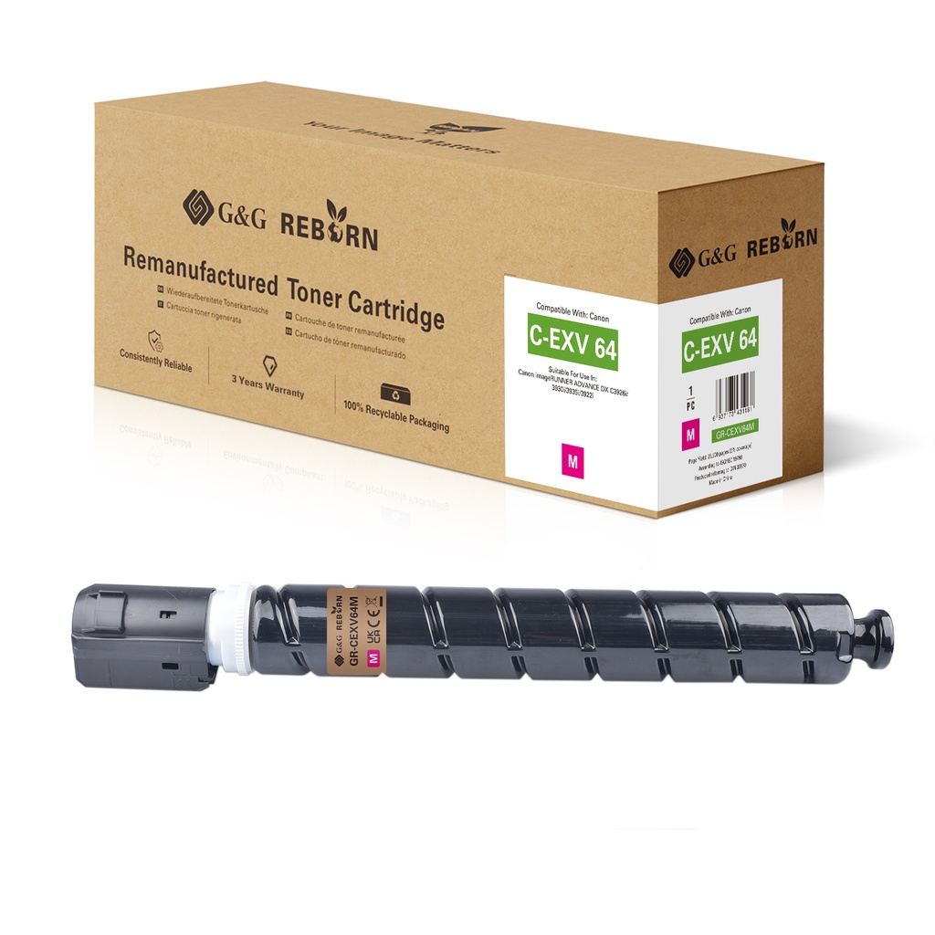 G&G Reborn Remanufactured Canon C-EXV64M Copier Toner Magenta
