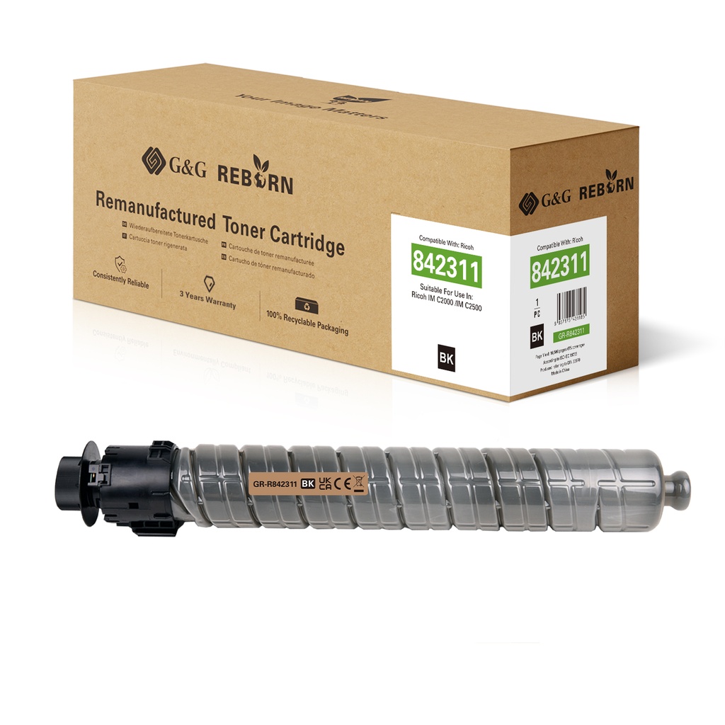 G&G Reborn Remanufactured Ricoh 842311 Copier Toner Black
