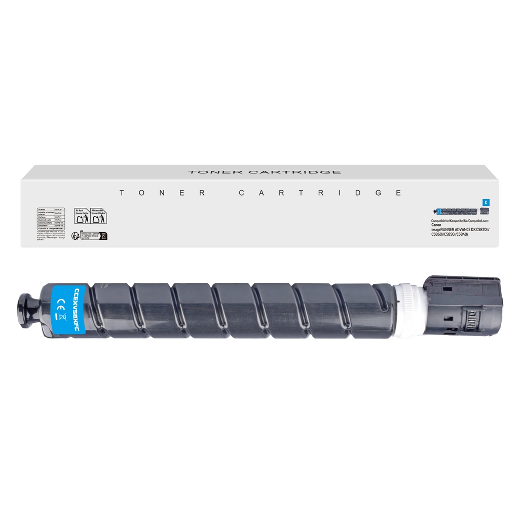 White Box Remanufactured Canon EXV58C Toner Cyan