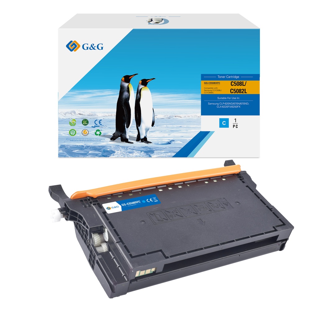 G&G Remanufactured Samsung CLT-C508L/CLT-C5082L Toner Cyan