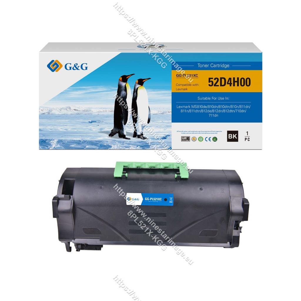 G&G Compatible Lexmark 52D1H00/52D0HA0/52D4H00/52D2H00/52D5H00/52DBH00/52D3H00/52D5H0E/52D0HA0N/52D1H0L Toner B