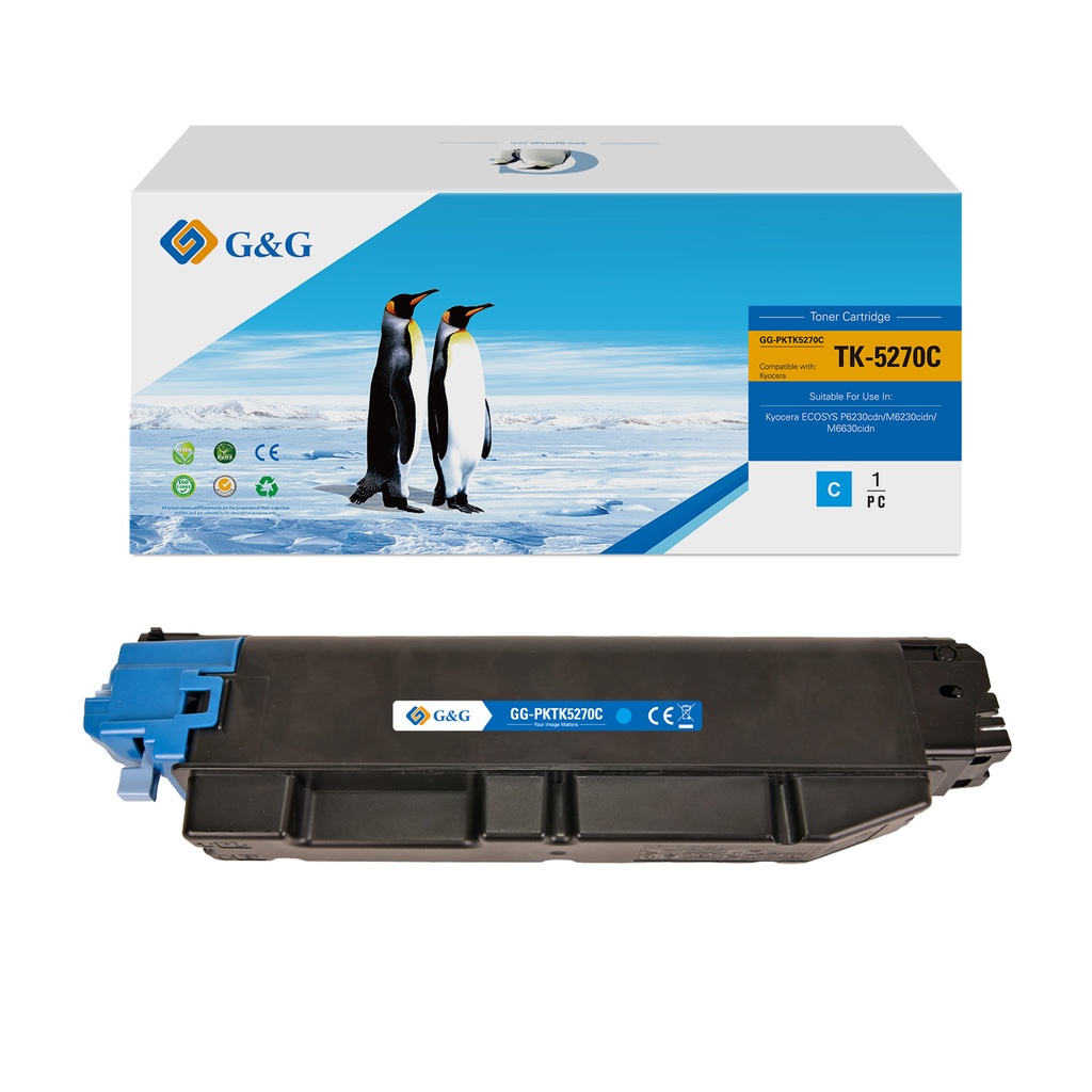 G&G Compatible Kyocera TK5270C Toner Cyan