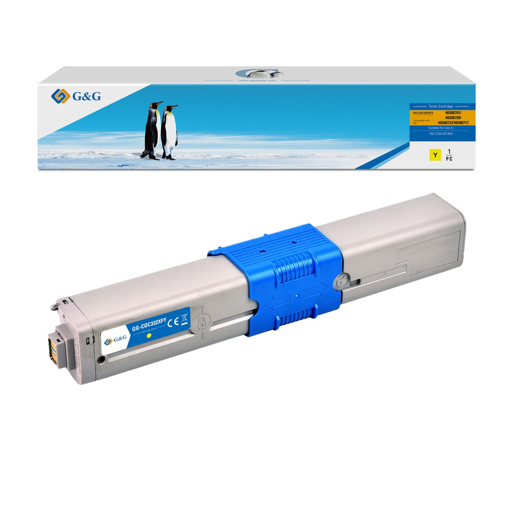 G&G Remanufactured OKI 46508701/46508709/46508733/46508717 Toner Yellow