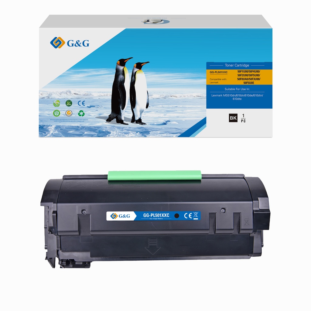 G&G Compatible Lexmark 50F1U00/50F4U00/50F2U00/50F5U00/50F0UA0/50F3U00/50F5U0E Toner Mono