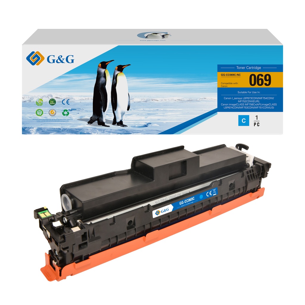 G&G Compatible Canon 5093C002 (069) Toner Cyan (No Chip)