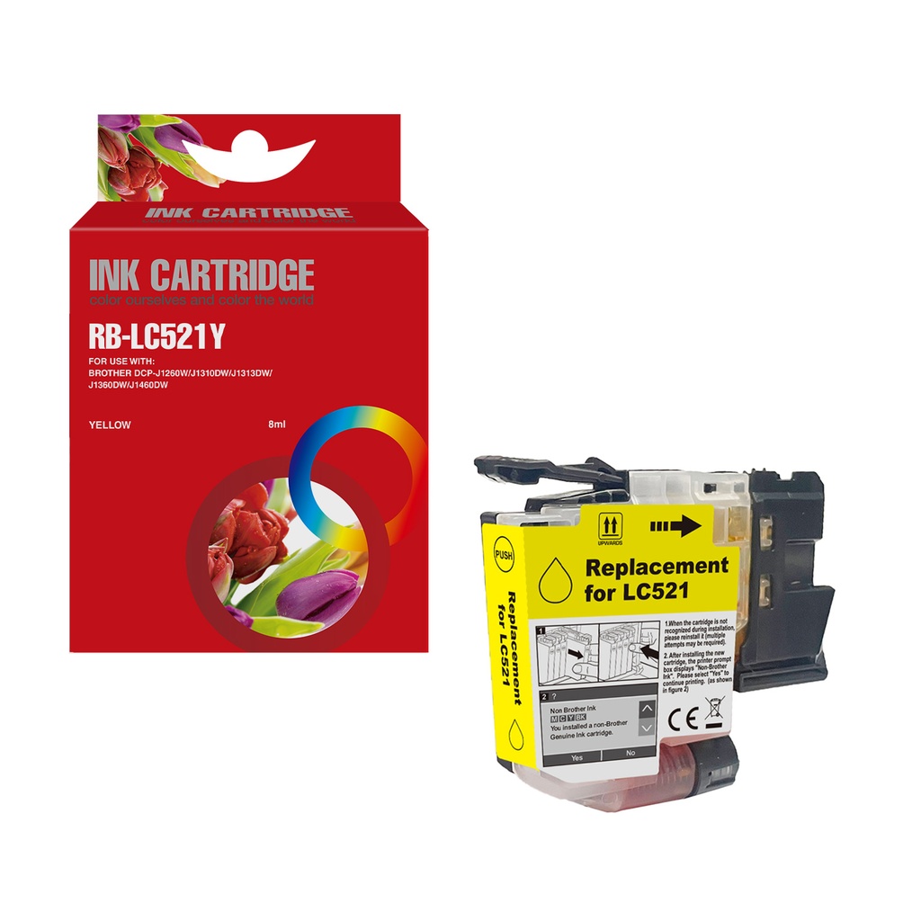Red Box Compatible Brother LC521Y Inkjet Cartridge Yellow