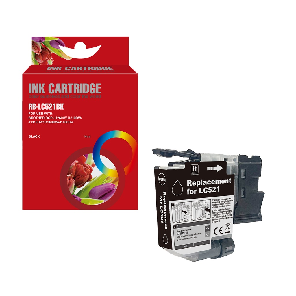 Reb Box Compatible Brother LC521BK Inkjet Cartridge Black
