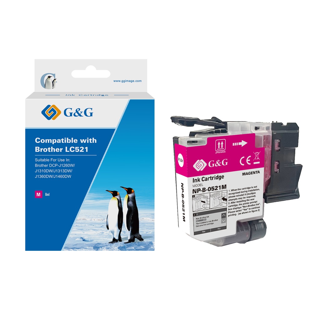 G&G Compatible Brother LC521M Inkjet Cartridge Magenta