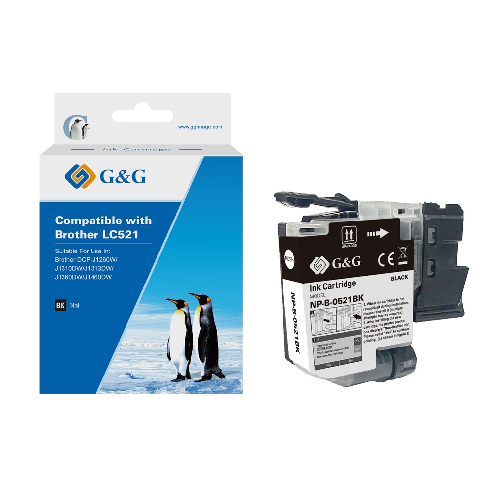 G&G Compatible Brother LC521 Inkjet Cartridge Black.Cyan.Magenta.Yellow