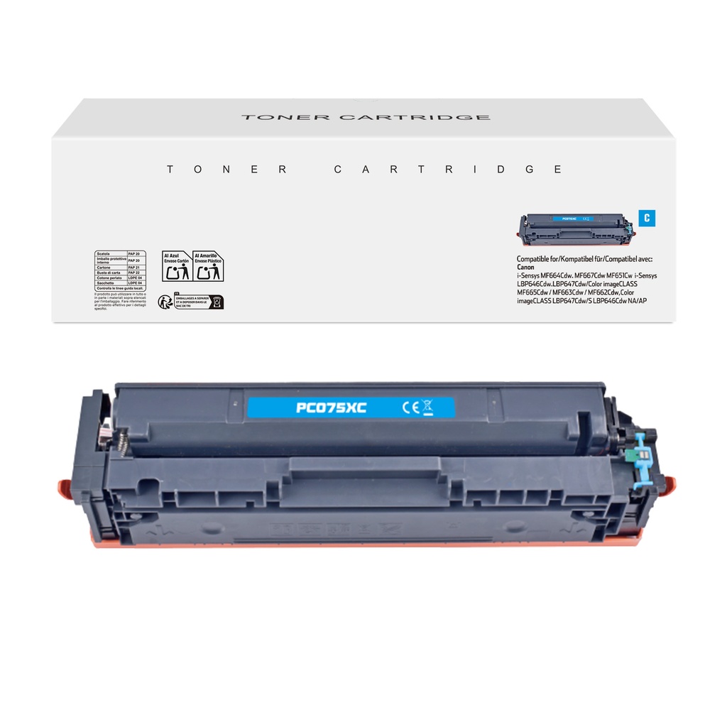 White Box Compatible Canon 075HC Toner Cyan