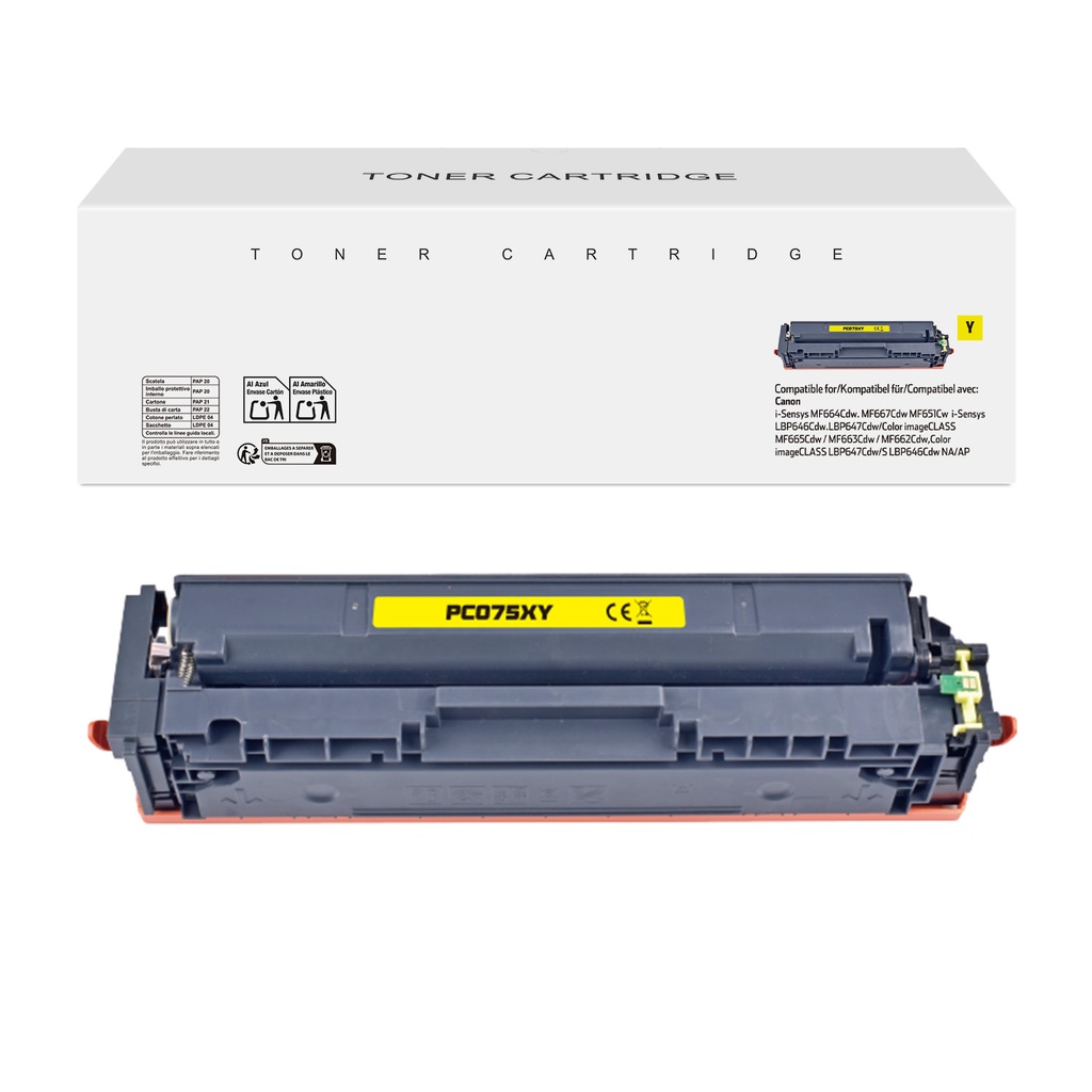 White Box Compatible Canon 075HY Toner Yellow