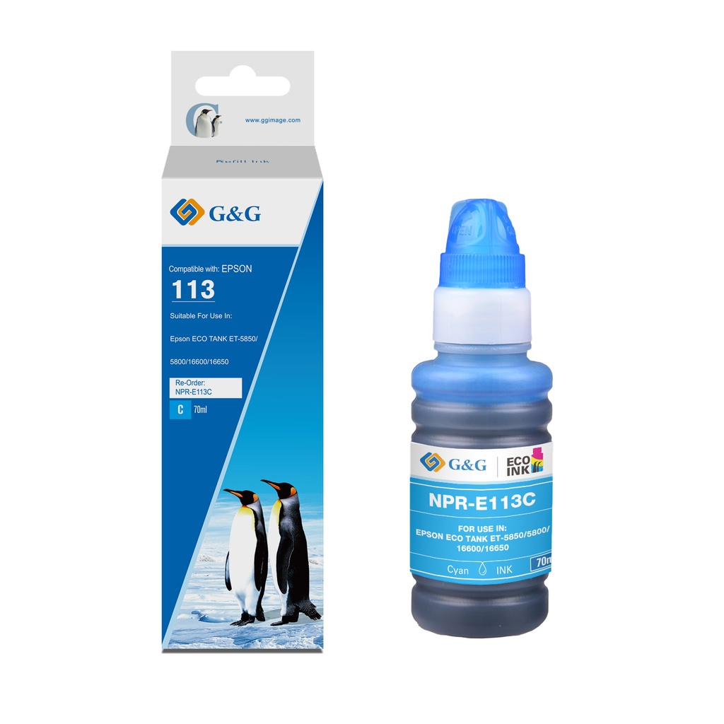 G&G Compatible Epson C13T06B240 Ecotank Ink Cyan