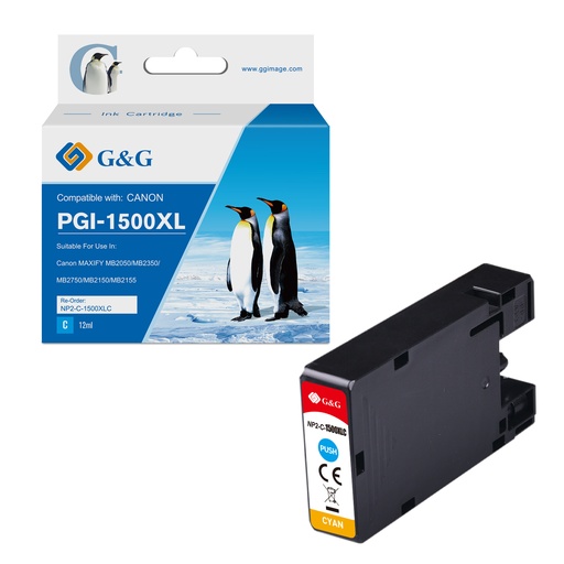 [1C1500C] G&G Compatible Canon PGI-1500XLC Ink C