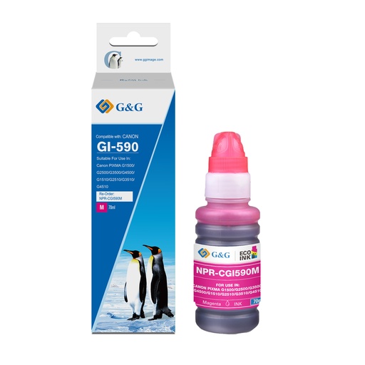 [1CGI590-MGG] G&G Compatible Canon GI-590M Ecotank Ink Magenta