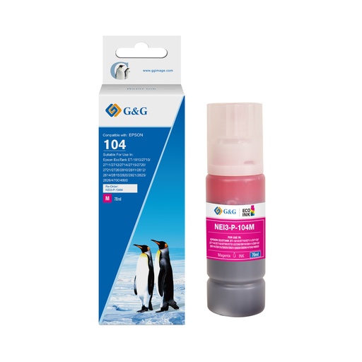 [1E104-MGG] G&G Compatible Epson C13T00P340 (104) Ecotank Ink Magenta