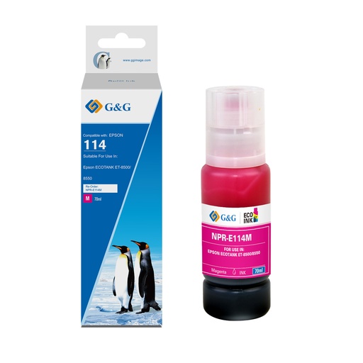 [1E114-MGG] G&G Compatible Epson C13T07B340 (114) Ecotank Ink Magenta