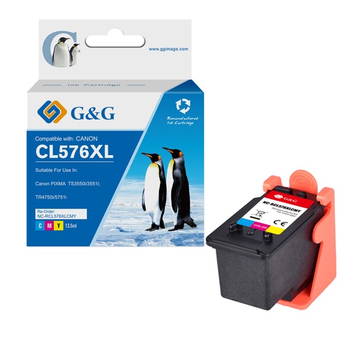 [1R576X-GG] G&G Remanufactured Canon CLI-L576XL Inkjet Cartridge CMY