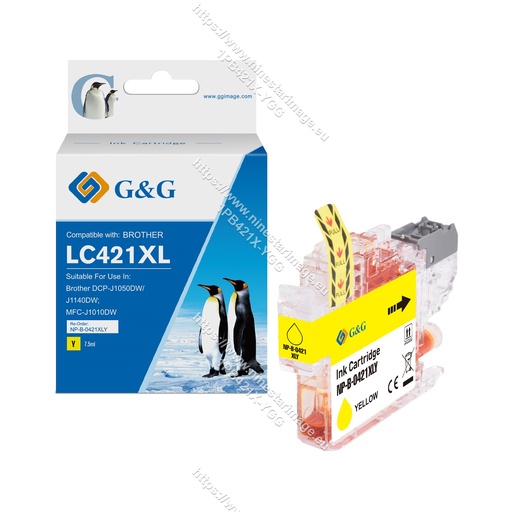 [1PB421X-YGG] G&G Compatible Brother LC421XLY Inkjet Cartridge Yellow