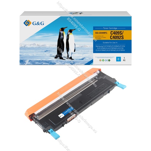 [8S4095-G] G&G Remanufactured Samsung CLT-C409S/CLT-C4092S Toner Cyan