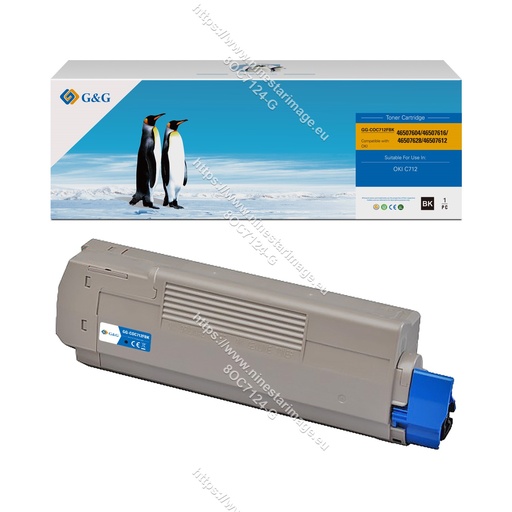 [8OC7124-G] G&G Remanufactured OKI 46507604/46507616/46507628/46507612 Toner Black